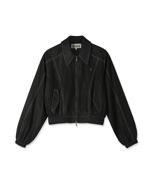 Fancy Stitch Glossy Jacket BLACK
