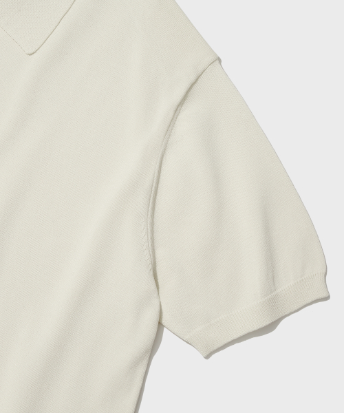 HS KNIT OPEN COLLAR SHIRT_IVORY