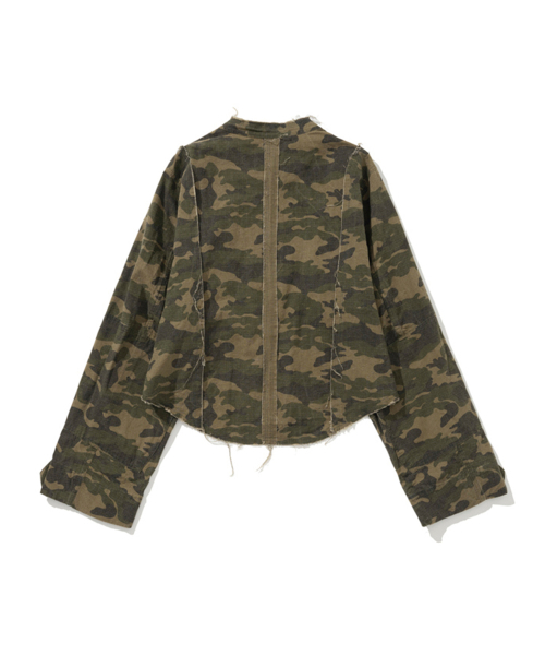 Camouflage Ripstop Crop Jacket Khaki