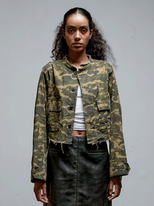 Camouflage Ripstop Crop Jacket Khaki
