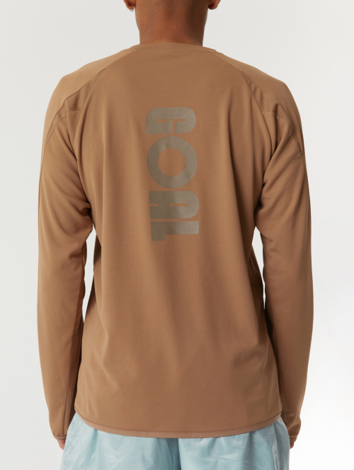 MS LONG SLEEVE QUARTER ZIP-UP-BROWN