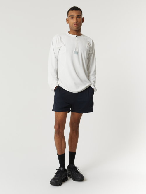 MS LONG SLEEVE QUARTER ZIP-UP-WHITE