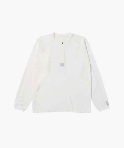 MS LONG SLEEVE QUARTER ZIP-UP-WHITE