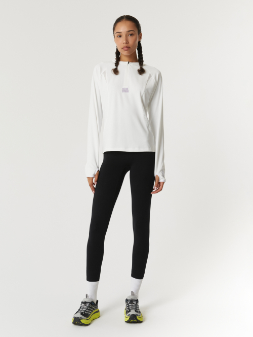 WS LONG SLEEVE QUARTER ZIP-UP-WHITE