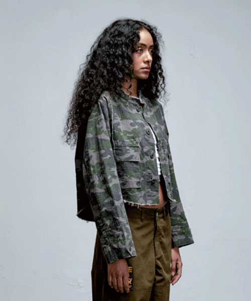 Camouflage Ripstop Crop Jacket Dark Khaki