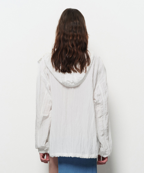 CREASE HOODIE ZIP UP (white)