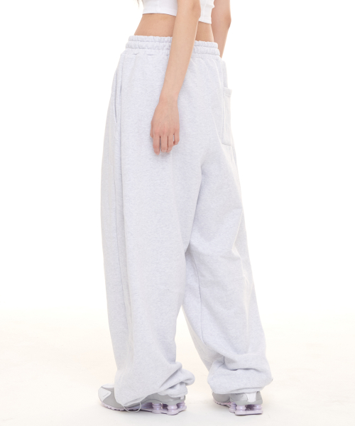Спортивные штаны Super Wide Side Tuck - Melange Grey