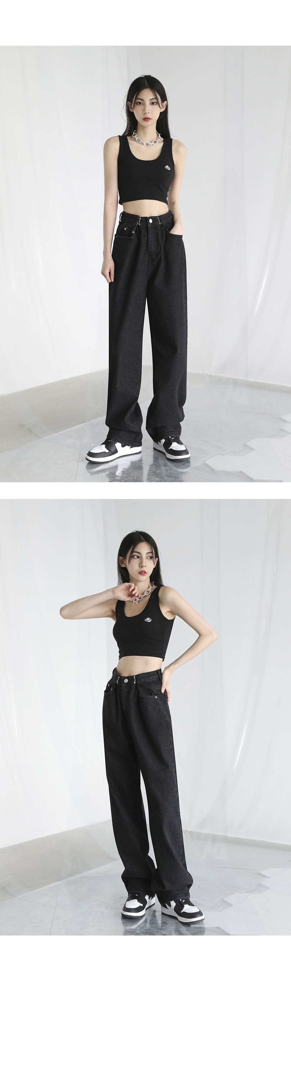 ☆AVANDRESS☆ BUCKLE WIDE DENIM PANTS CREAM AD41PT34CR MUSINSA | AVANDRESS BUCKLE WIDE DENIM PANTS BLACK