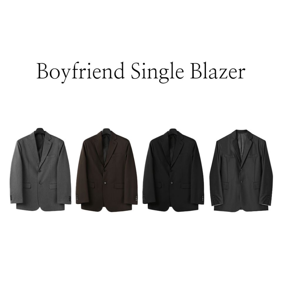 MUSINSA | AVANDRESS Boyfriend Single Blazer BLACK