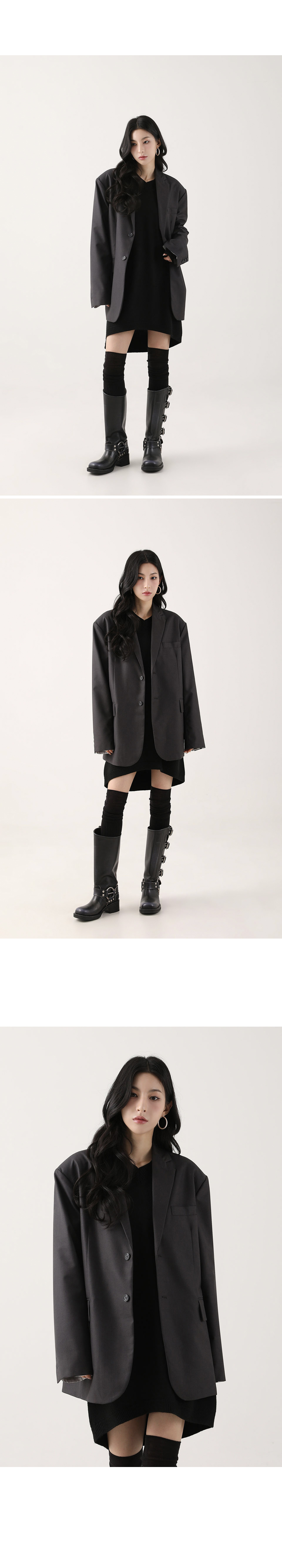 ★送料・関税込★AVANDRESS★Boyfriend Single Blazer★ MUSINSA | AVANDRESS Boyfriend Single Blazer BLACK