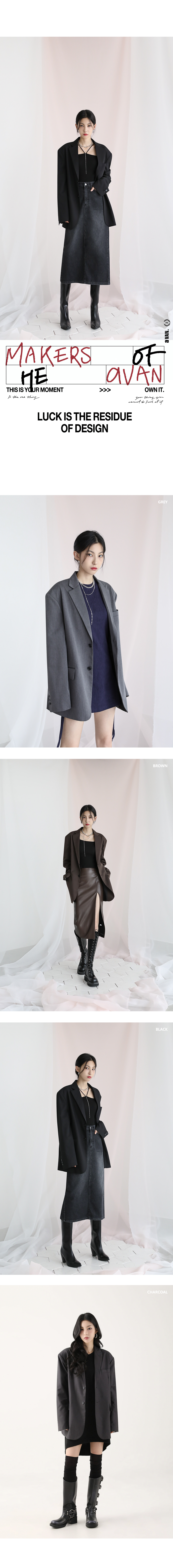 MUSINSA | AVANDRESS Boyfriend Single Blazer BLACK
