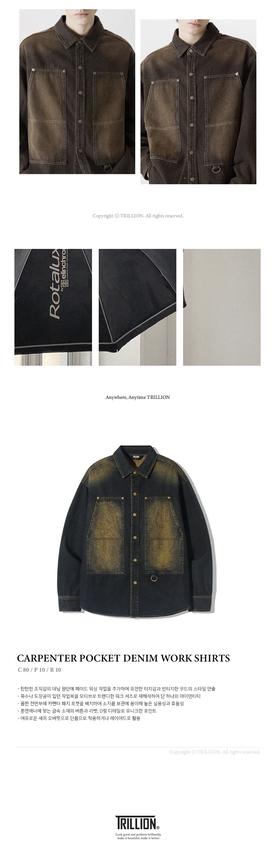 ★TRILLION★2025SS★Carpenter pocket denim work shirt★3色 MUSINSA | TRILLION Carpenter Pocket Denim Work Shirt [Deep