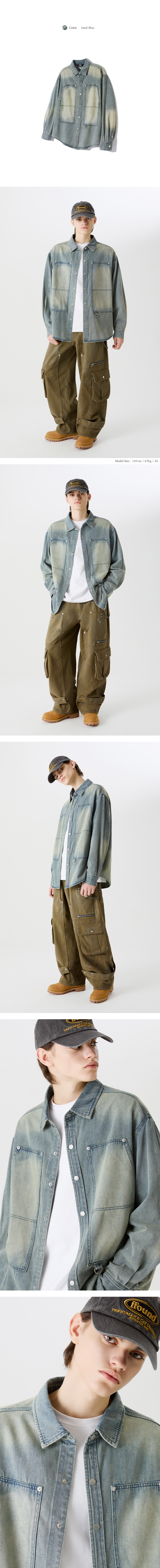 ★TRILLION★2025SS★Carpenter pocket denim work shirt★3色 MUSINSA | TRILLION Carpenter Pocket Denim Work Shirt [Deep