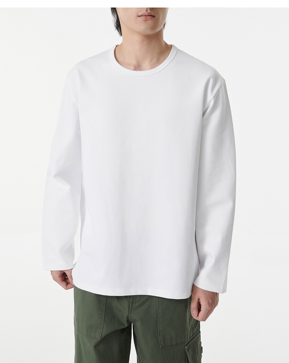 MUSINSA STANDARD MUSINSA STANDARD ヘビーポンテ リラックス クルーネック 長袖 Tシャツ 画像 5