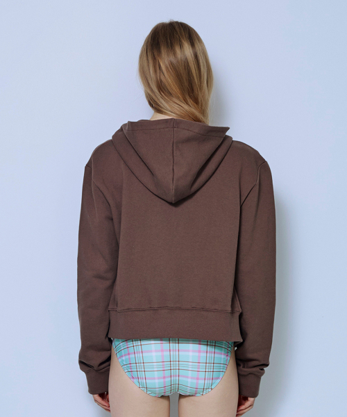 Худи на молнии Aqua Heart_Brown