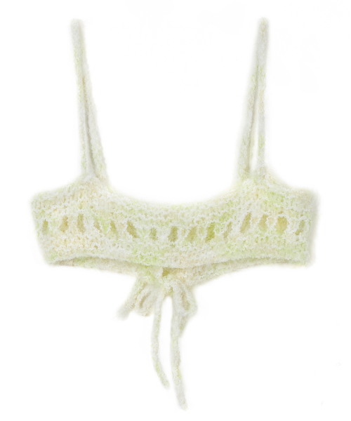 Fuzzy Knitted Sleeveless Top [Light Green]