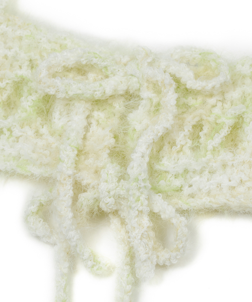 Fuzzy Knitted Sleeveless Top [Light Green]