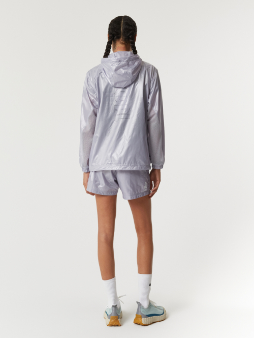 GLOSSY HOODED LIGHTWEIGHT JACKET-LAVENDER