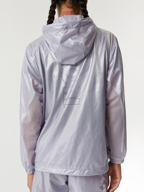 GLOSSY HOODED LIGHTWEIGHT JACKET-LAVENDER