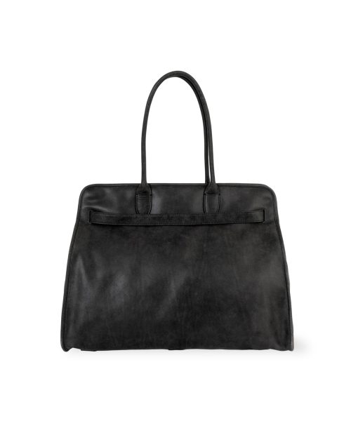 Leather Buckle Bag, Black