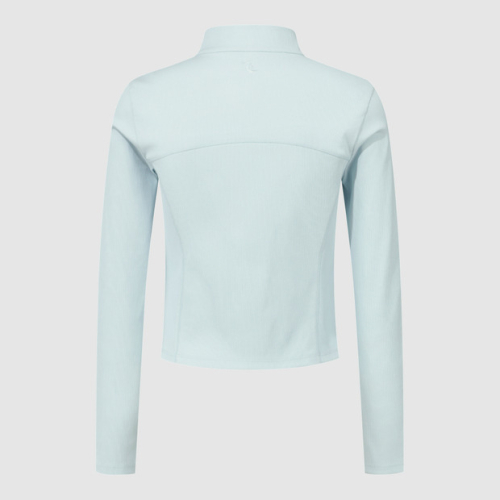 Женская трикотажная зип-кофта slim fit с высоким горлом - Blue (QQ222EFT41)