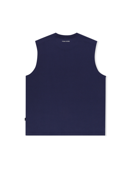 Y.E.S Title Sleeveless Light Navy