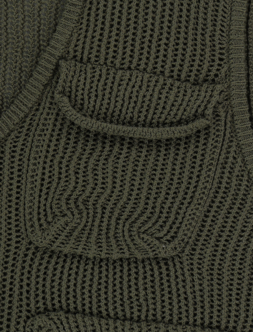 Knitted Utility Vest Khaki