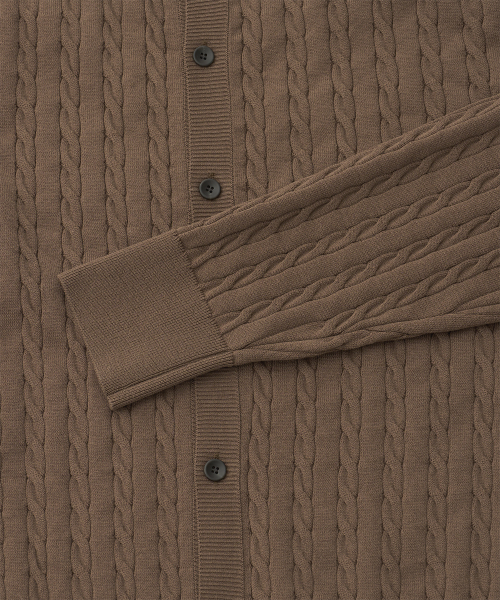 Current Cable Cardigan (Mild Brown)