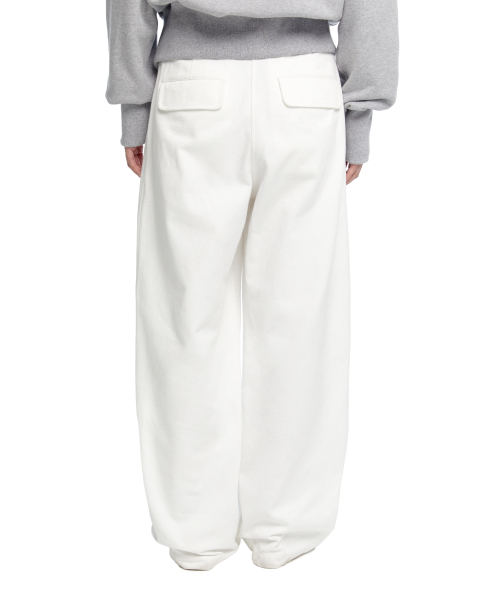 WOMEN CLASSIC WIDE - FIT DRAWSTRING PANTS - WHITE