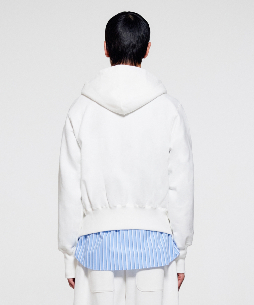 UNISEX ERA HEAVY HOODED ZIP-UP - WHITE