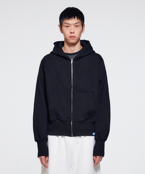 UNISEX ERA HEAVY HOODED ZIP-UP - BLACK