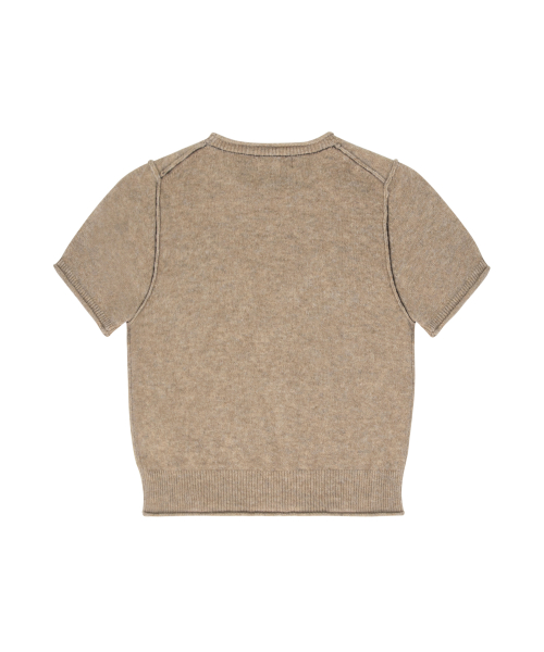 Stitch Line Round Knit - Beige