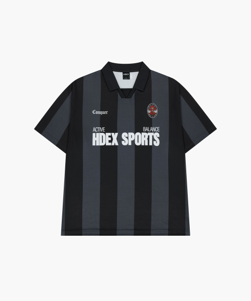 Полосатая джерси-футболка с коротким рукавом (Black)