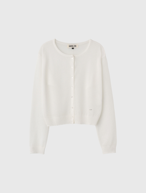 woman packable sheer long sleeve cardigan [white]
