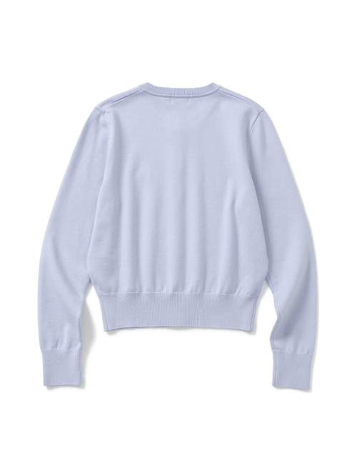 (Women) Кроп-кардиган Essential круглый вырез [SKY BLUE]