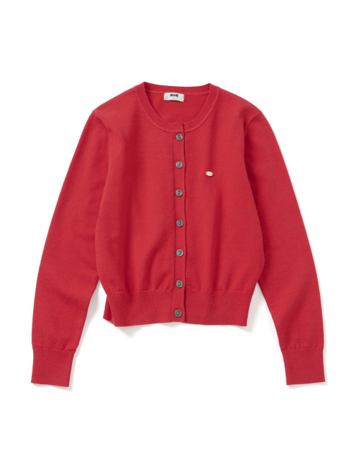(Womens) Кроп-кардиган круглый вырез RED