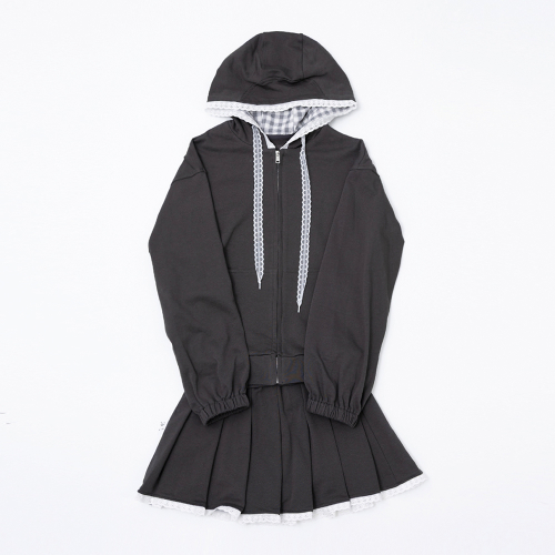 AR_Hooded sweatshirt and skirt set_2color