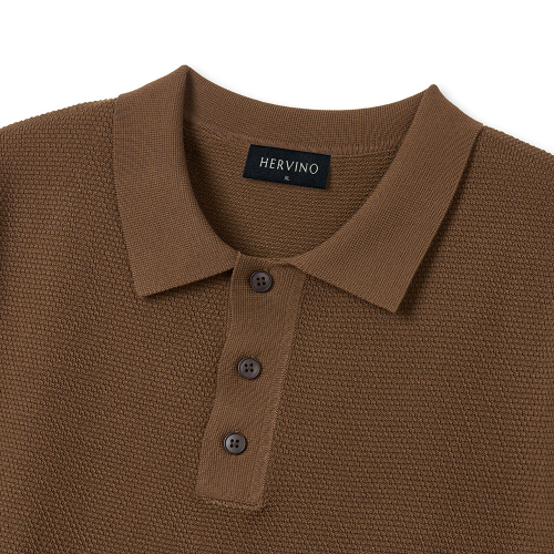 Трикотажное поло Muscle Fit Comfort Button [Brown]