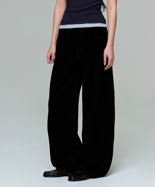 WOMEN ERA WIDE FIT DENIM PANTS - BLACK