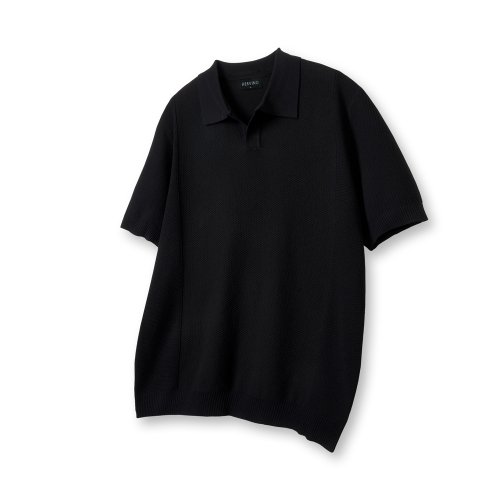 Essential мышечный фит оупен-колар вязаный топ с коротким рукавом Black