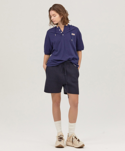 PK SHORT SLEEVE HOODIE NAVY