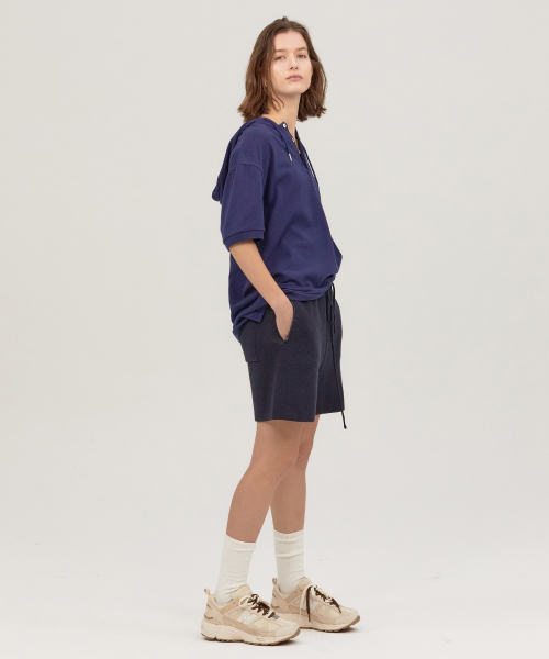 PK SHORT SLEEVE HOODIE NAVY