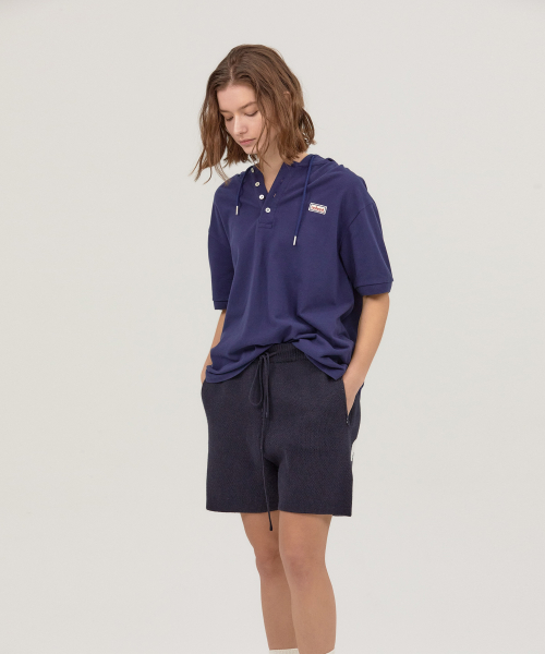 PK SHORT SLEEVE HOODIE NAVY