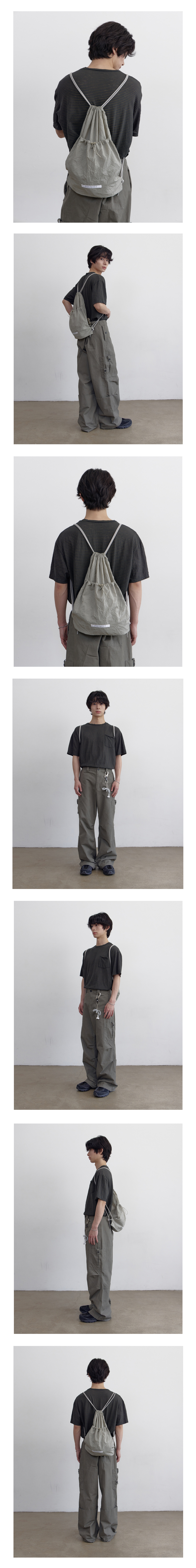 MUSINSA公式 | PARAKEET Crinkle Gym Sack (Light Grey)