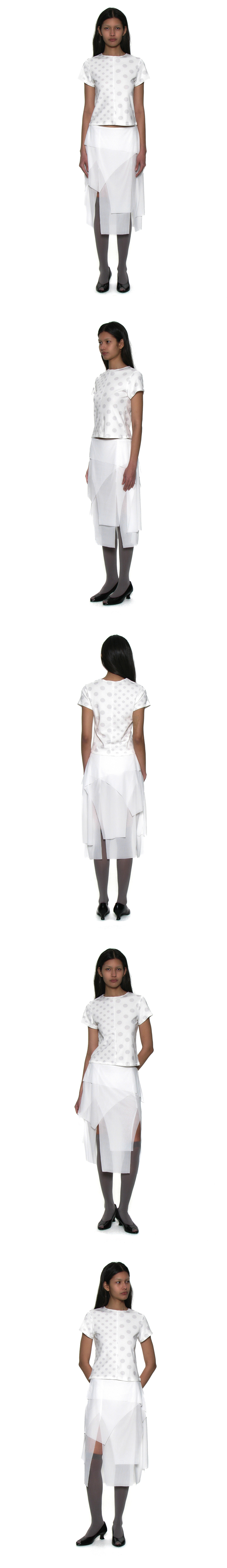 【PARTIMENTO】 MIX DOT ALL-OVER PRINTED SHORT SLEEVE TEE MUSINSA | PARTIMENTO WOMEN Mixed Dot Allover Printed Short