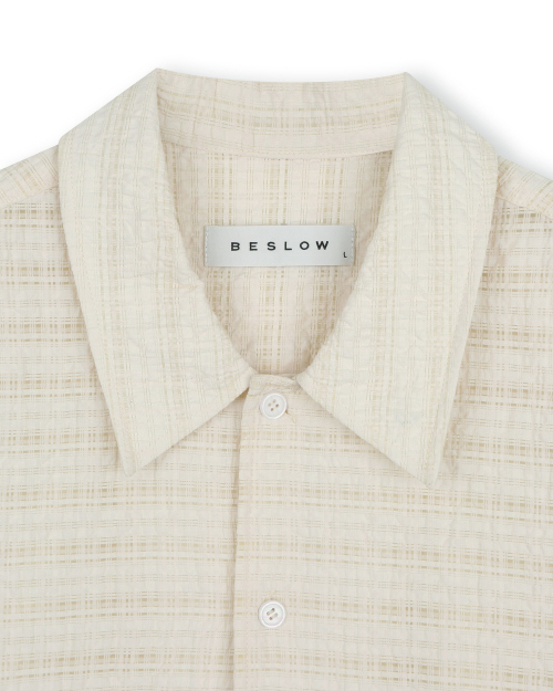 RELAXED CHECK HALF SHIRT CREAM