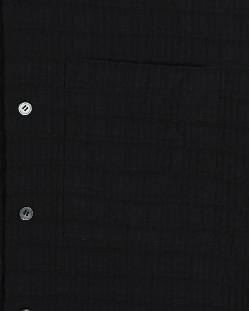 RELAXED CHECK HALF SHIRT BLACK