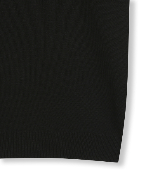 FINE KNIT POLO SHIRTS BLACK