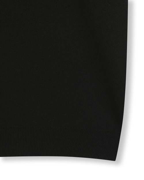 FINE KNIT HALF SLEEVE CARDIGAN BLACK