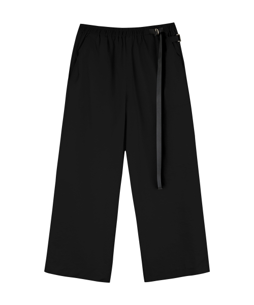 Широкие брюки с двумя ремешками [Black]